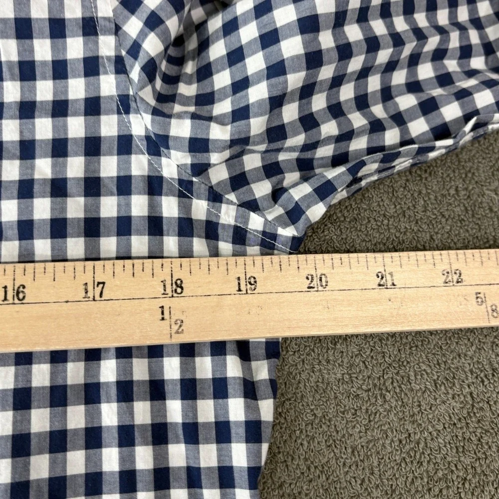 Ralph Lauren Button Down Shirt Boys Size 12 Navy Gingham Slim Fit Cotton Classic